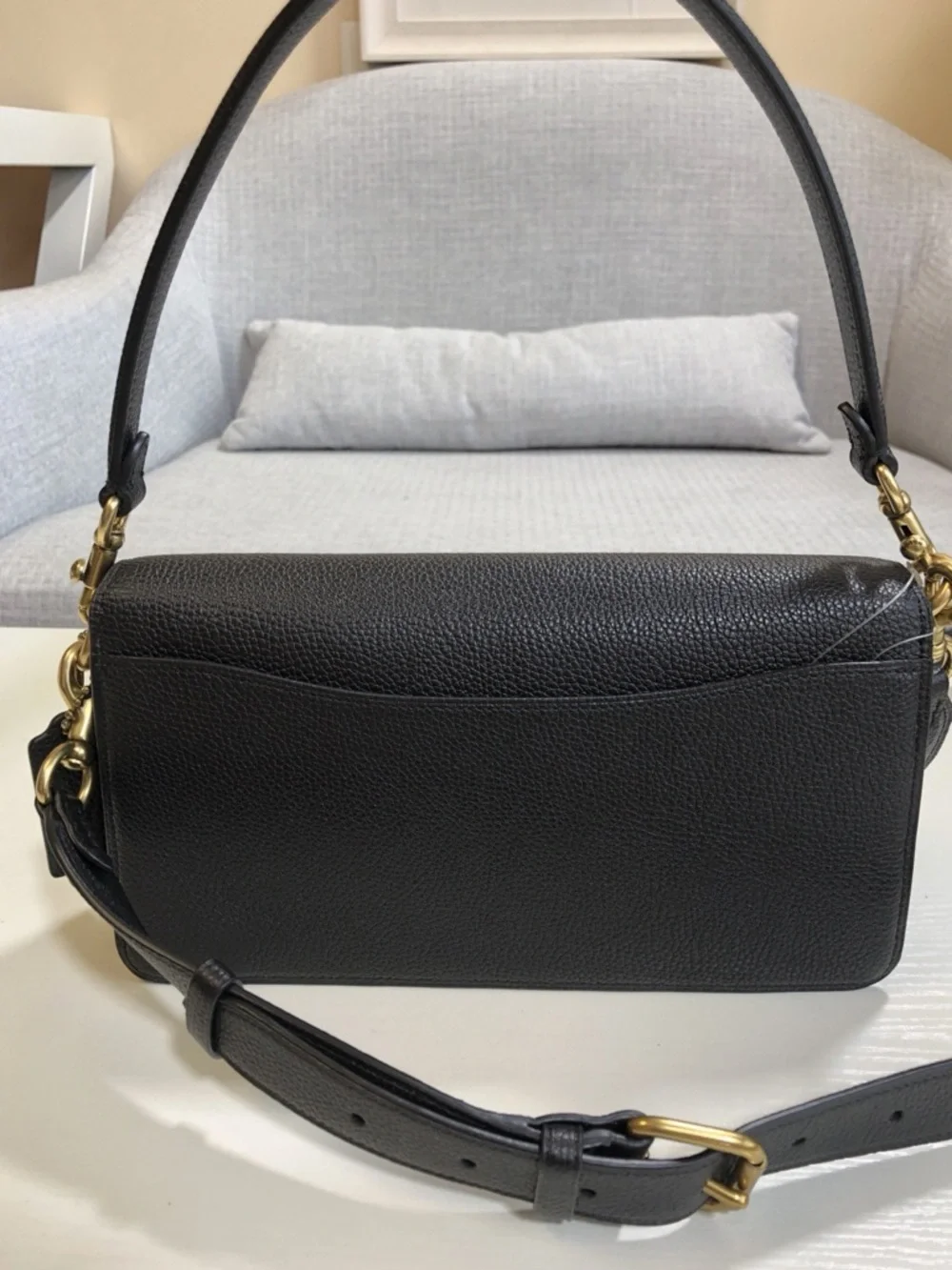 Coach Tabby Black Shoulder Bag Pebbled Leather Classic - Picture 9 of 9